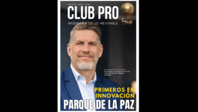 Fernando Flores, premio en innovación empresarial con la funierari parque de la paz en guayaquil ecuador en portada para revista club pro