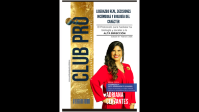 liderazgo empresarial y toma de decisiones portada de la revista club pro edicion 1 foto con Adriana Cervantes Gilbert especialista ecuatoriana radicada en estados unidos