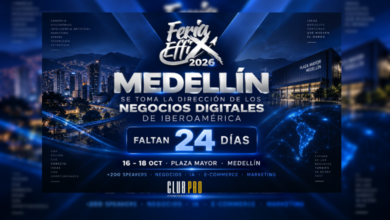 Feria EFFIX 2026 en Medellín, el principal evento de negocios digitales, inteligencia artificial y comercio electrónico de Iberoamérica, del 16 al 18 de octubre en Plaza Mayor, club pro en las conversasiones para directores, ceos, empresarios y emprendedores digitales